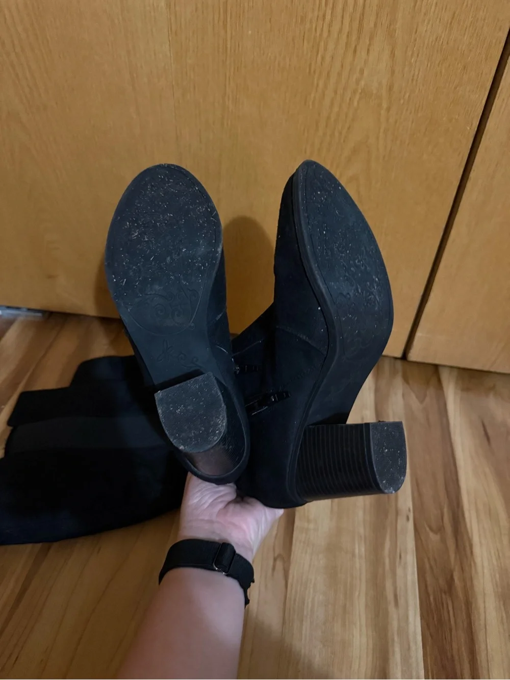 Sugar Black Over-the-Knee Block Heel Boots